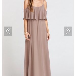 CAITLIN RUFFLE MAXI DRESS ~ DUNE CHIFFON
